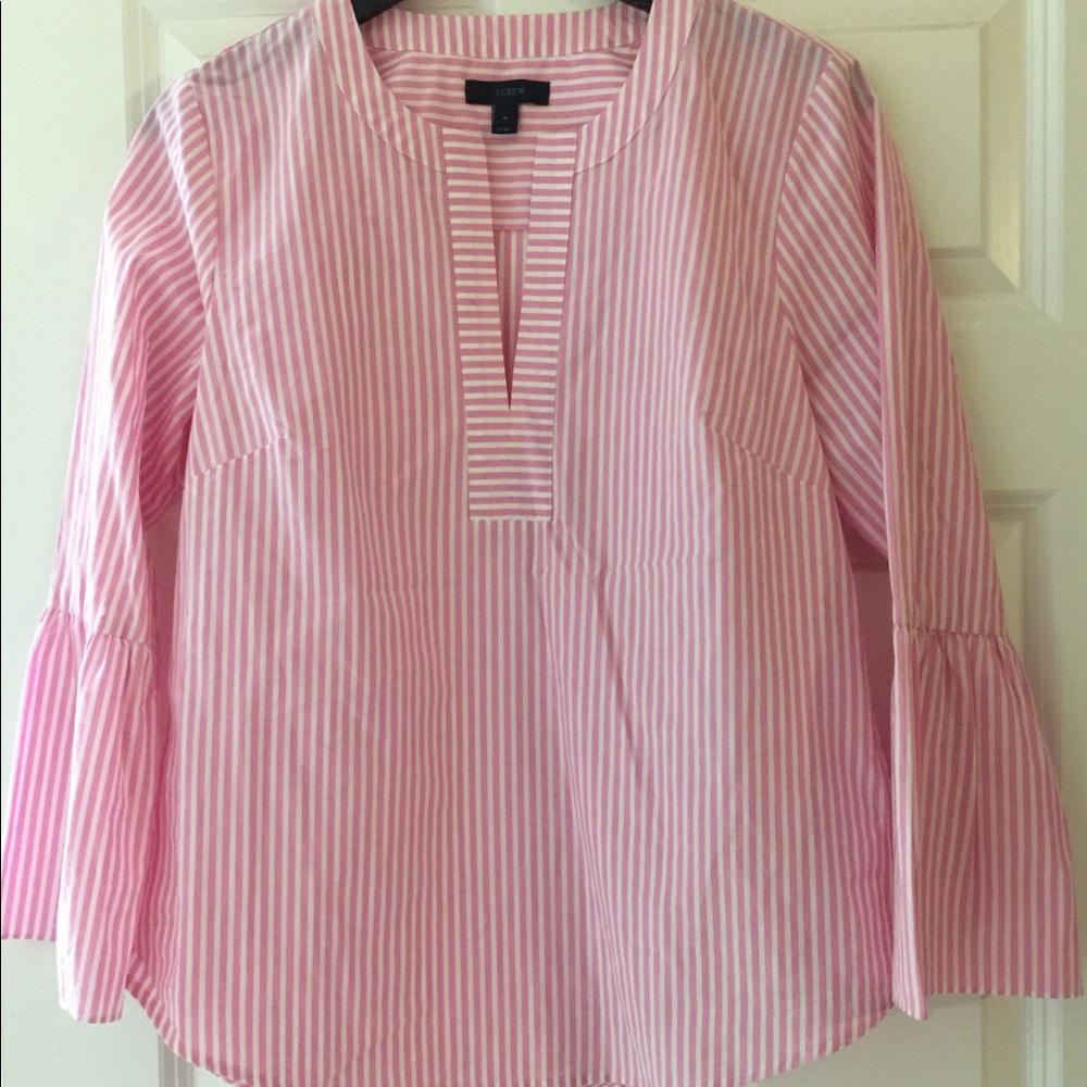 J. Crew Pink Striped Blouse